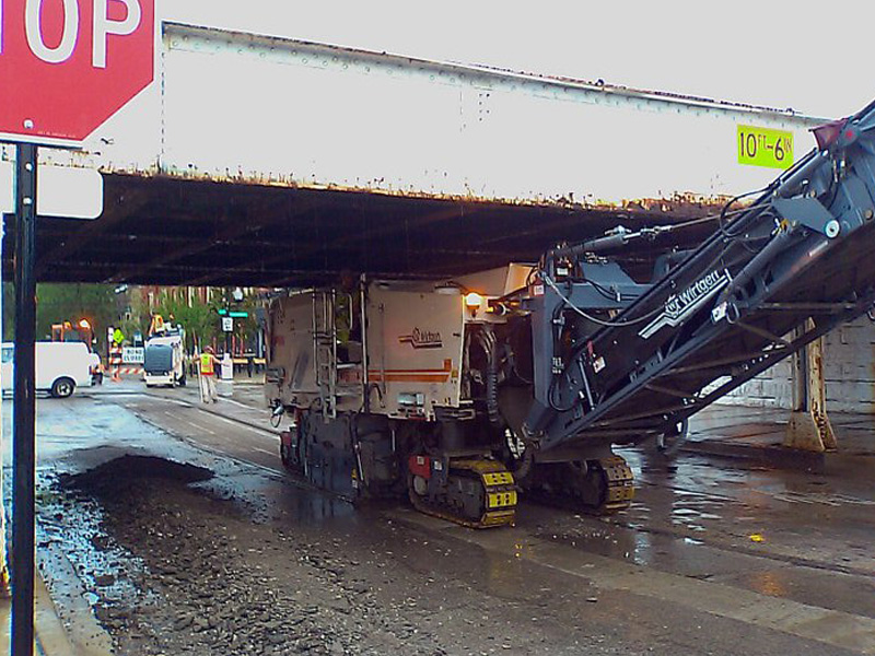 Road equipment under bridge