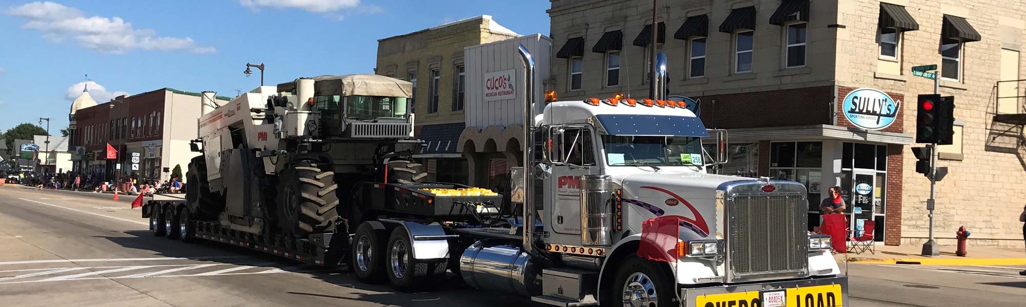 Trucking a milling machine through town